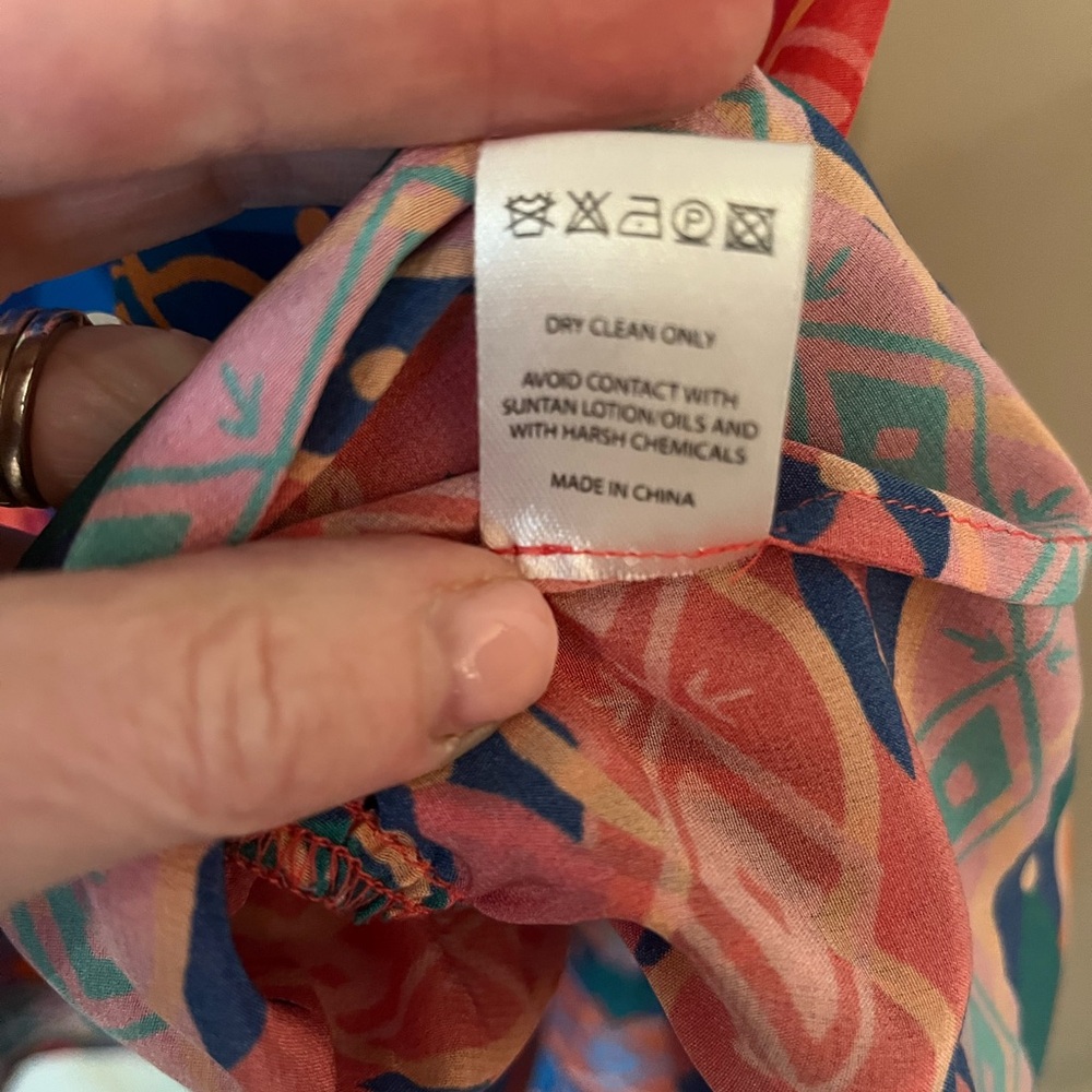 SALONI Blue Multi-Color Patterned Button Dress - Picture 7 of 8